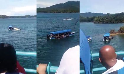 Imagen de  Una lancha con nueve turistas se volcó en Guatapé