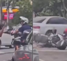 Hombre atropelló a ladrones que acababan de hurtar a un ciudadano en un semáforo