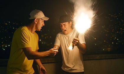 Video: joven fue a prender un cohete y se le explotó en la mano