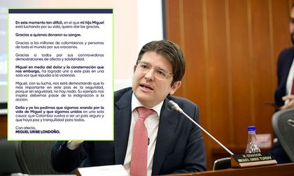 Padre de Miguel Uribe publica mensaje emotivo y pide orar por la vida del senador