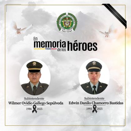 Imagen de Dos policías fueron asesinados tras ataque armado en zona rural de Betulia