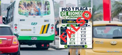 Imagen de  Rionegro no tiene pico y placa: Alcaldía desmiente mensajes en redes