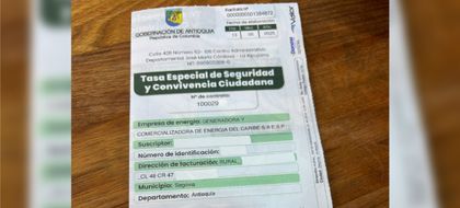 Imagen de Comenzó la distribución de 550 000 facturas físicas para cobrar la tasa de seguridad en Antioquia