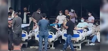 Imagen de Pacientes con oxígeno y niños, entre los 57 evacuados en hospital de Rionegro por extraño gas. La situación fue controlada