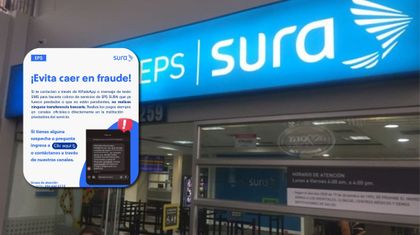Imagen de  ¡Alerta de fraude! EPS Sura advierte sobre intentos de estafa en cobros por sus servicios