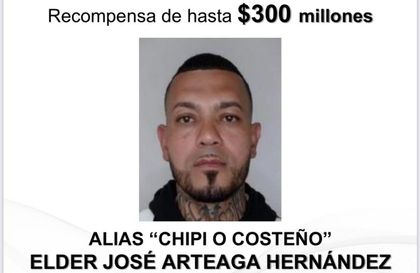 Imagen de  Ofrecen $300 millones por alias Costeño, presunto dinamizador y planificador del ataque contra Miguel Uribe