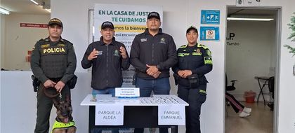 Imagen de Con el apoyo de caninos antinarcóticos, las autoridades lograron nuevas incautaciones de drogas en La Ceja