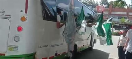 Imagen de Bus con hinchas de Atlético Nacional fue atacado con arma traumática en Las Palmas