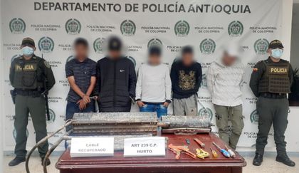 Imagen de  Cinco personas capturadas en Marinilla por hurto de cableado de telecomunicaciones