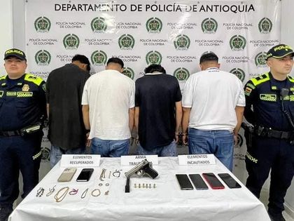 Imagen de Capturaron a cuatro sujetos dedicados a atracar con arma de fuego en El Peñol