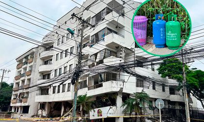 Edificio Archinie en Cali: retiran 13 cilindros de gas y otros 15 permanecerán dentro de la estructura