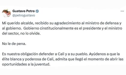Debate entre Eder y Petro en redes sociales por la seguridad en Cali
