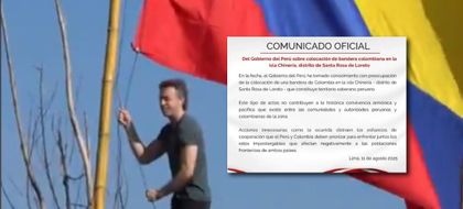 Imagen de Gobierno del Perú rechazó bandera colombiana en una isla del río Amazonas, izada por Daniel Quintero