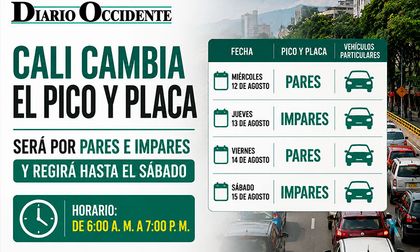 Por afectaciones en la movilidad tras el terremoto, pico y placa en Cali será por pares e impares y regirá hasta el sábado