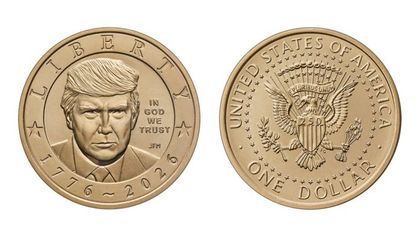 Imagen de  El Tesoro presenta el diseño de la moneda conmemorativa con el rostro de Trump