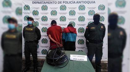 Imagen de Dos hombres fueron capturados en Guarne por hurto de cable