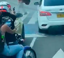 A bala, motoladrones en Cali protagonizan violento intento de hurto que dejó un joven herido