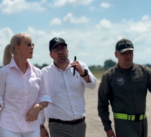Gobernadora del Valle supervisa desde el aire despliegue de Fuerza Pública para seguridad en elecciones
