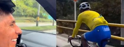 Imagen de  “Bájele uno, apriete más fuerte”: Nairo Quintana sorprendió a un aficionado en Las Palmas