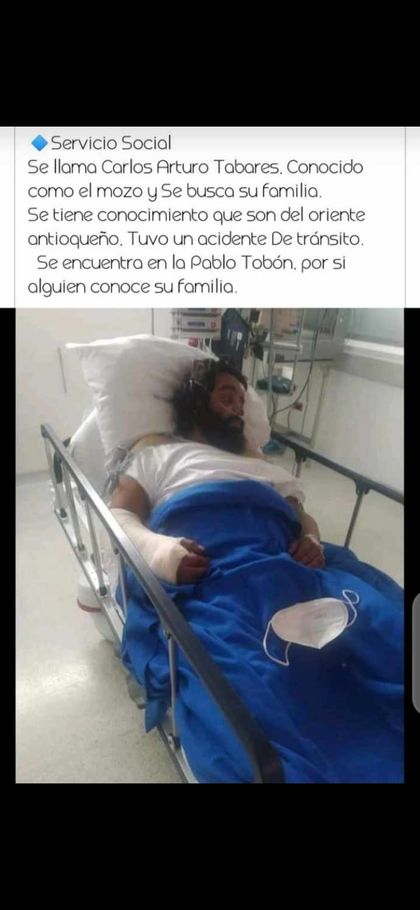 Imagen de  Tras sufrir un accidente, habitante de calle se reencontró con su familia de Rionegro