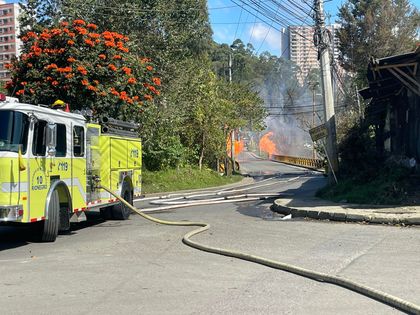 Imagen de  Incendio en Rionegro: momentos de pánico por explosión