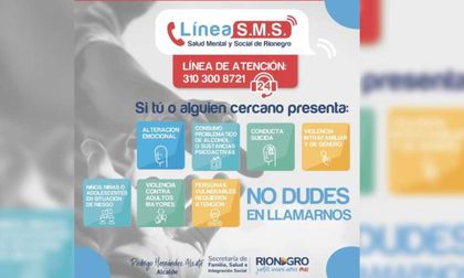 Imagen de  Rionegro cuenta con una nueva línea de atención para la salud mental y el apoyo social