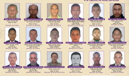 Imagen de  Primer cartel de los más buscados por agredir a mujeres en Antioquia, cuatro casos son del Oriente