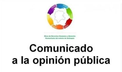 Imagen de  Mesa de Derechos Humanos del Oriente se refirió a los recientes actos de violencia en la subregión