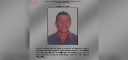 Imagen de  A Medicina Legal ingresó el cuerpo de un hombre oriundo de Nariño; se busca a sus familiares