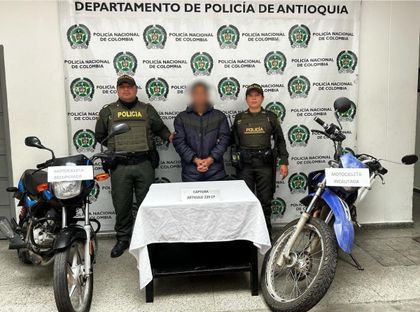 Imagen de  Sujeto que intentaba huir en una motocicleta robada fue capturado en La Ceja