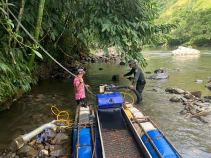 Dos capturados tras operativo de minería ilegal en Cocorná