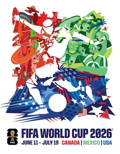 Imagen de Arte y fútbol contra la división: el póster del Mundial apuesta por la unión de Norteamérica