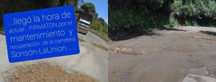 Imagen de  A través de una firmatón, buscarán mejorar las condiciones de la vía La Unión-Sonsón